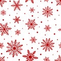 Seamless pattern red snowflakes vector illustration Royalty Free Stock Photo